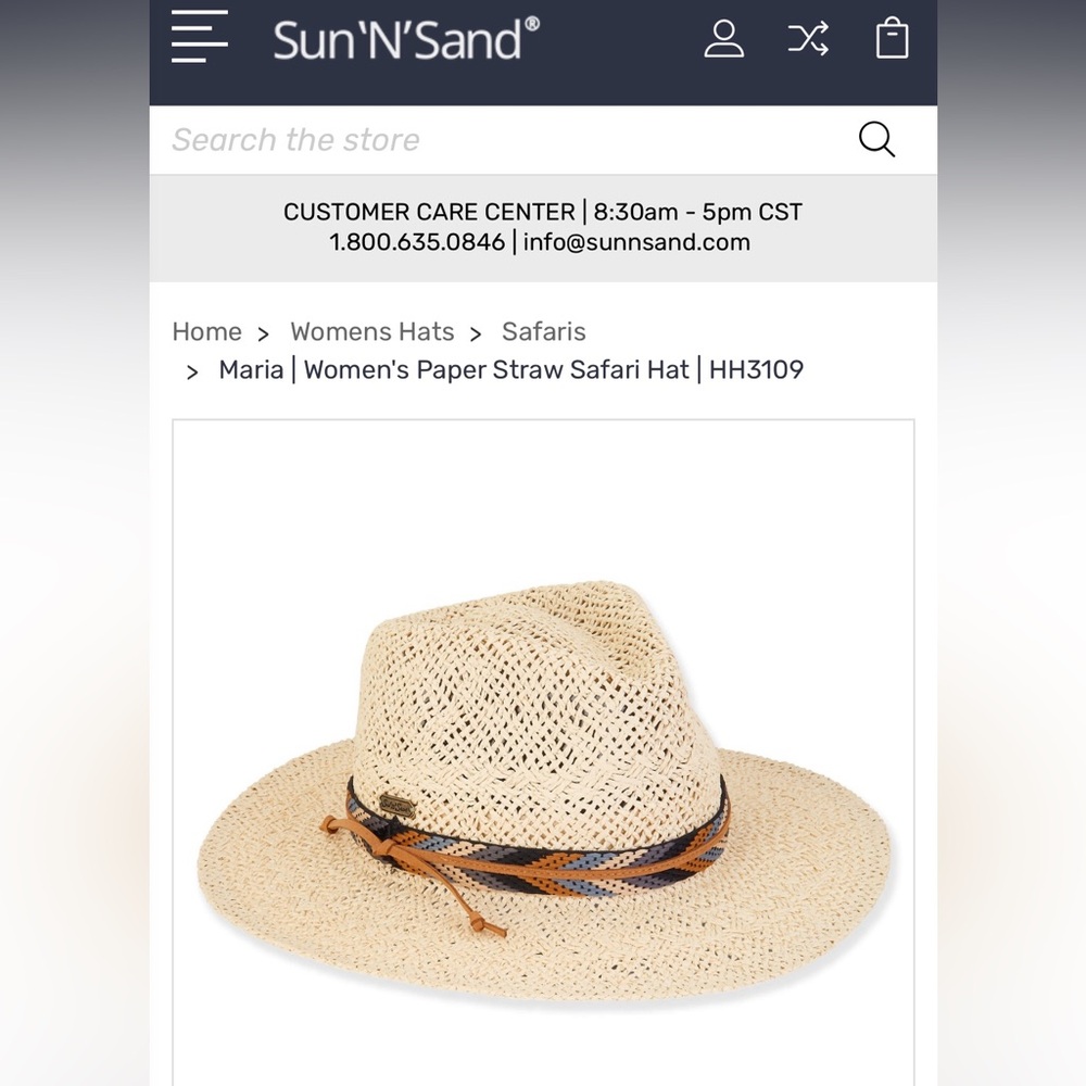 Sun N’ Sand Maria Paper Straw Safari Hat - Cream
